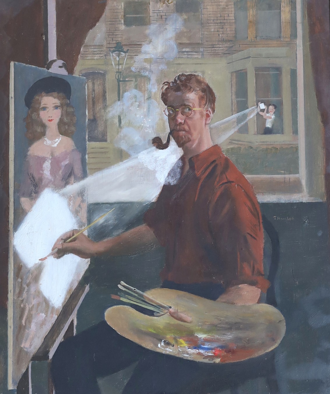 Alfred Reginald Thomson, R.A. (1894-1979), Self portrait, oil on board, 44 x 37cm